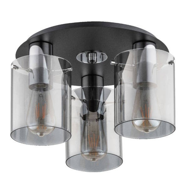 Lampa wisząca ATMAN czarna-chromowana 3 x E27 x 15W wym: 22 x 36 x 36 cm Alfa