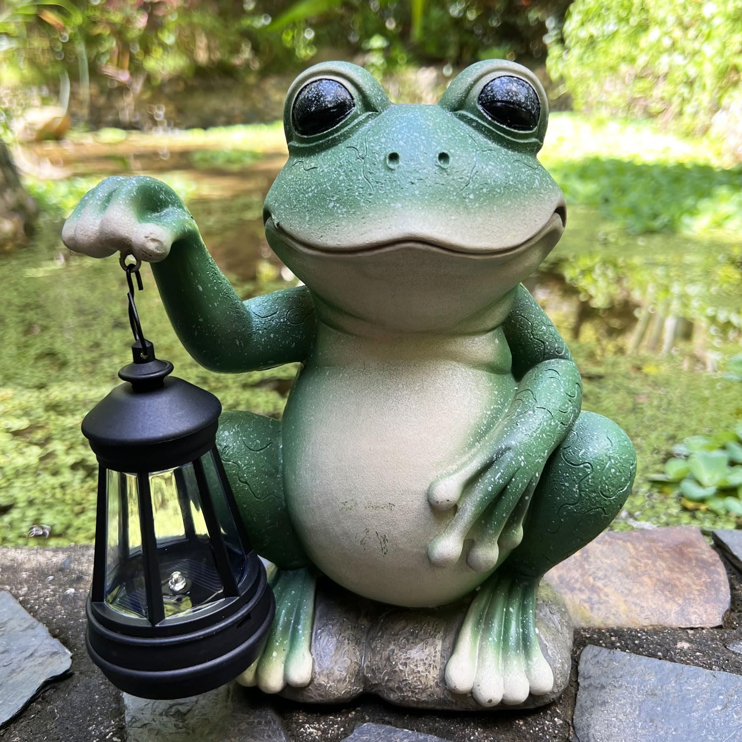 OwMell Statua Rana Appesa Per Giardino – Decorazione Divertente In Resina Per Vasi E Piante