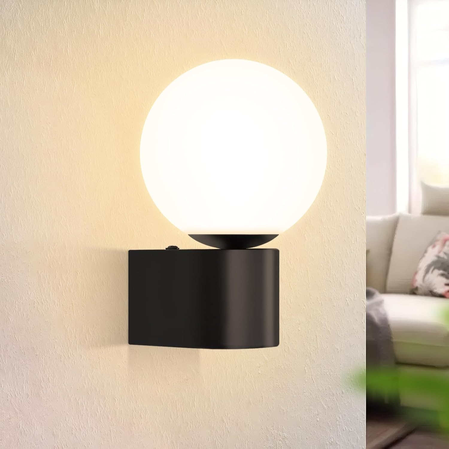 NETTLIFE Nowoczesna lampa ścienna do salonu w kolorze czarno-białym, z gniazdem G9 Max.