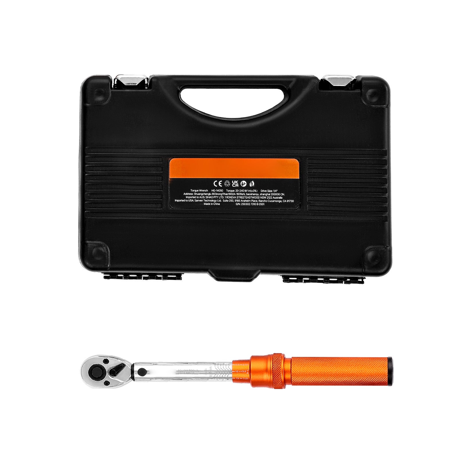 Juego De Llaves Dinamométricas Clic 1/4 20-200 In-lb 11 Piez Rojo