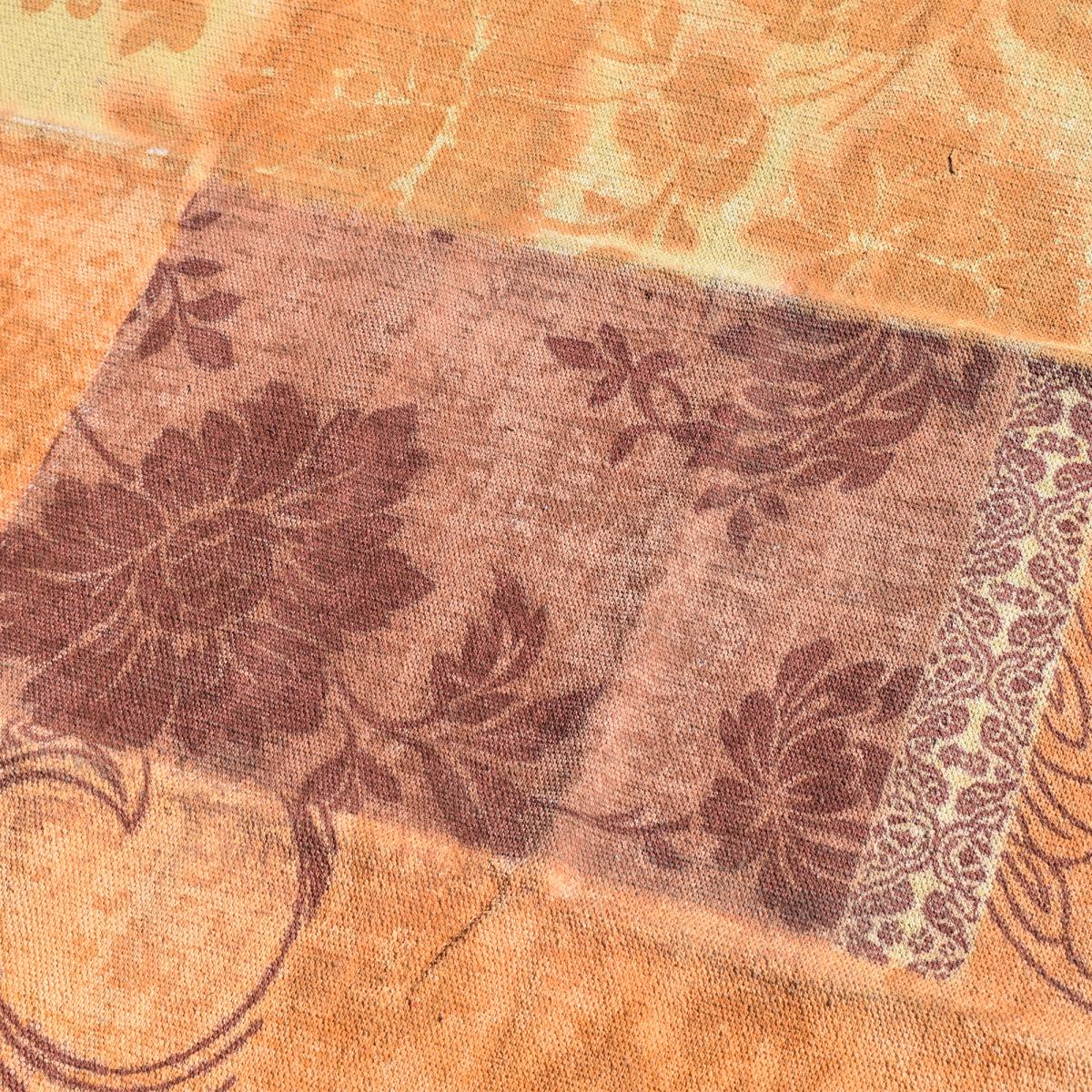 Tapis kilim 140x190 rectangle fait main en coton or motif ethnique - 7