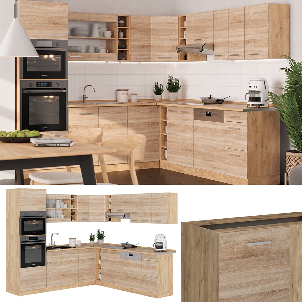 Vicco Cucina angolare completa R-Line, Rovere Sonoma/Goldkraft, 247 x 60 cm , PL Rovere - 7