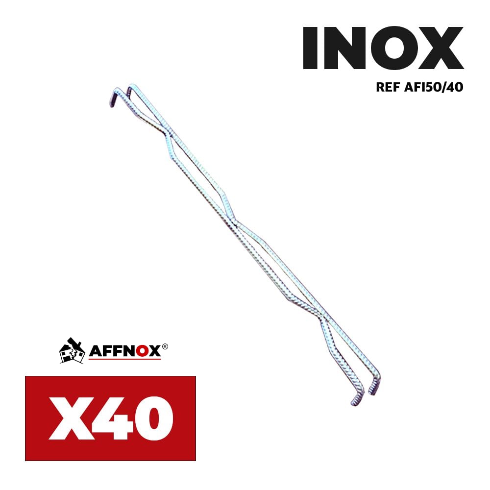 Boîtes de 40 agrafes Affnox en Inox de 50 cm – Maçonnerie Façade