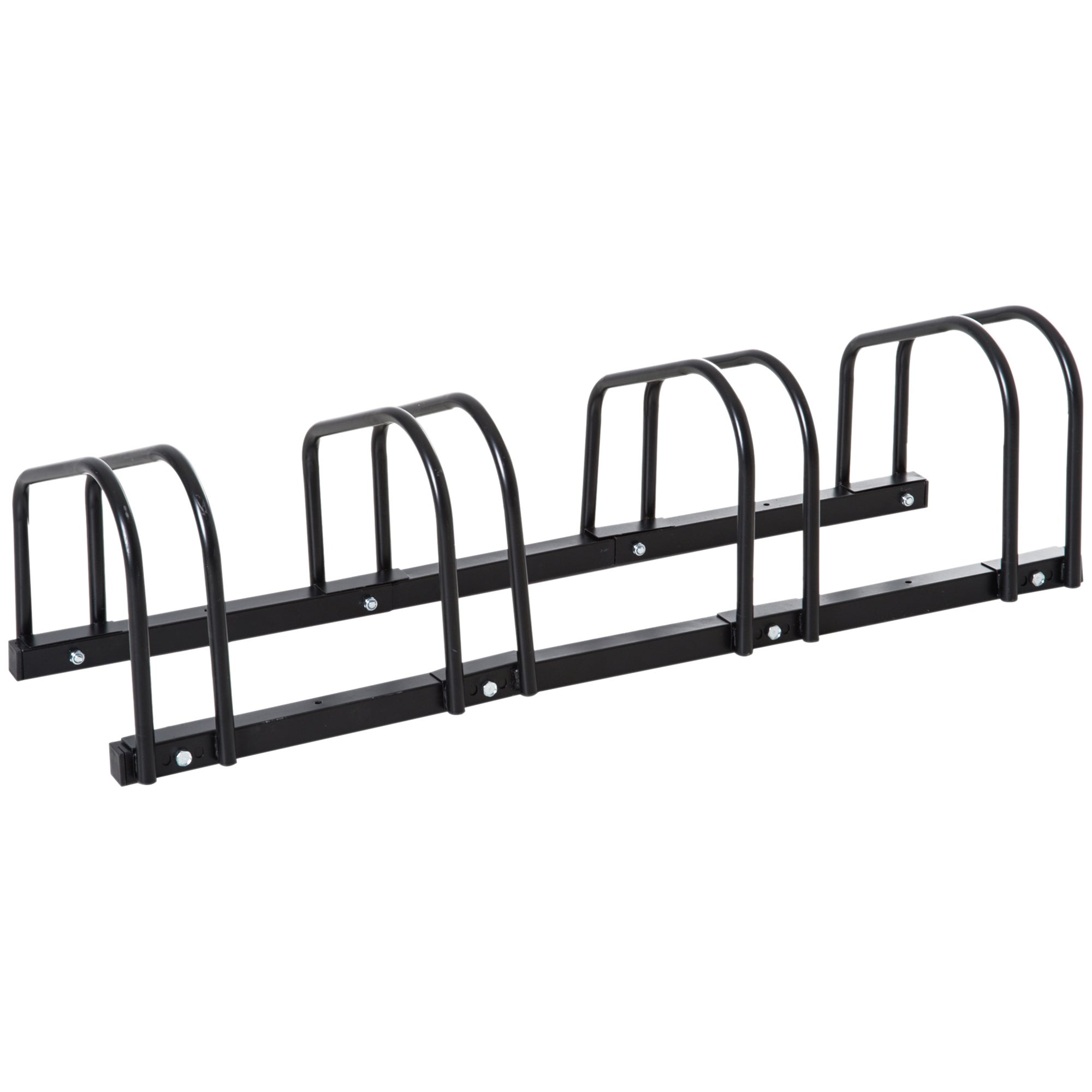 Rastrelliera Portabiciclette Per 6 Bici HOMCOM - In Acciaio, Dimensioni 179x33x27 Cm, Argento, Per Garage O Cortile