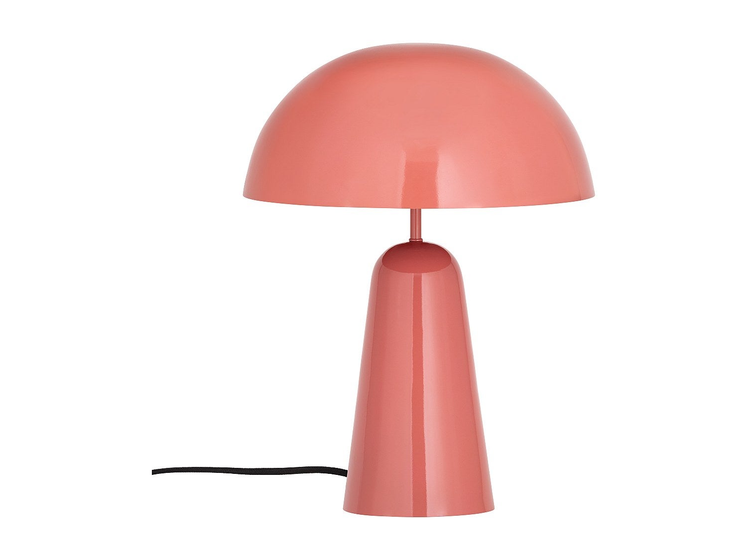 Lampa stołowa grzybek metalowa - Śr. 39 x wys. 52 cm - Błyszczący róż - LARKIN