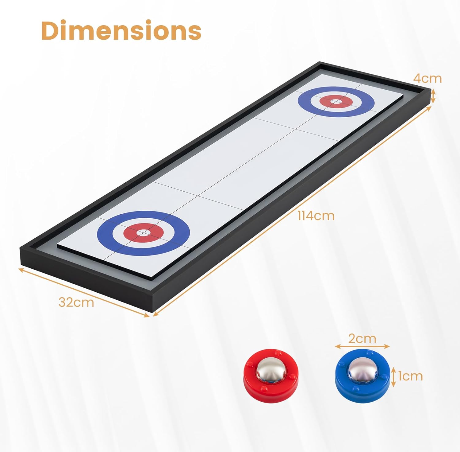 Shuffleboard et Curling, Table Air Hockey Portable 2 en 1 avec 8 Disques, Rainures Antidérapantes, Table Multijeux pour Adultes,Fête de Famille - 2