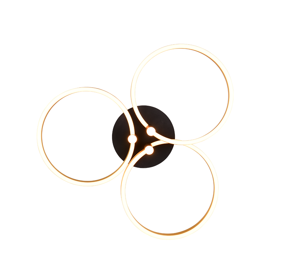 Lampa sufitowa wisząca Caruso złoto-czarna LED 43W 2300K-4000K 4980lm nowoczesna wym: 20 x 65 x 65 cm metal Trio - 4