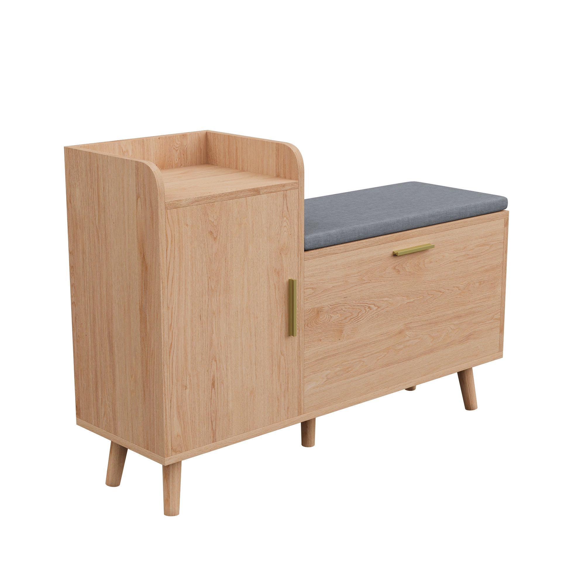 Rangement chaussures, Meuble à Chaussures, COZY, Banc-Armoire, 2 Étagères, Banc d'entrée avec rangement, Coussin Amovible, Style Scandinave - 9