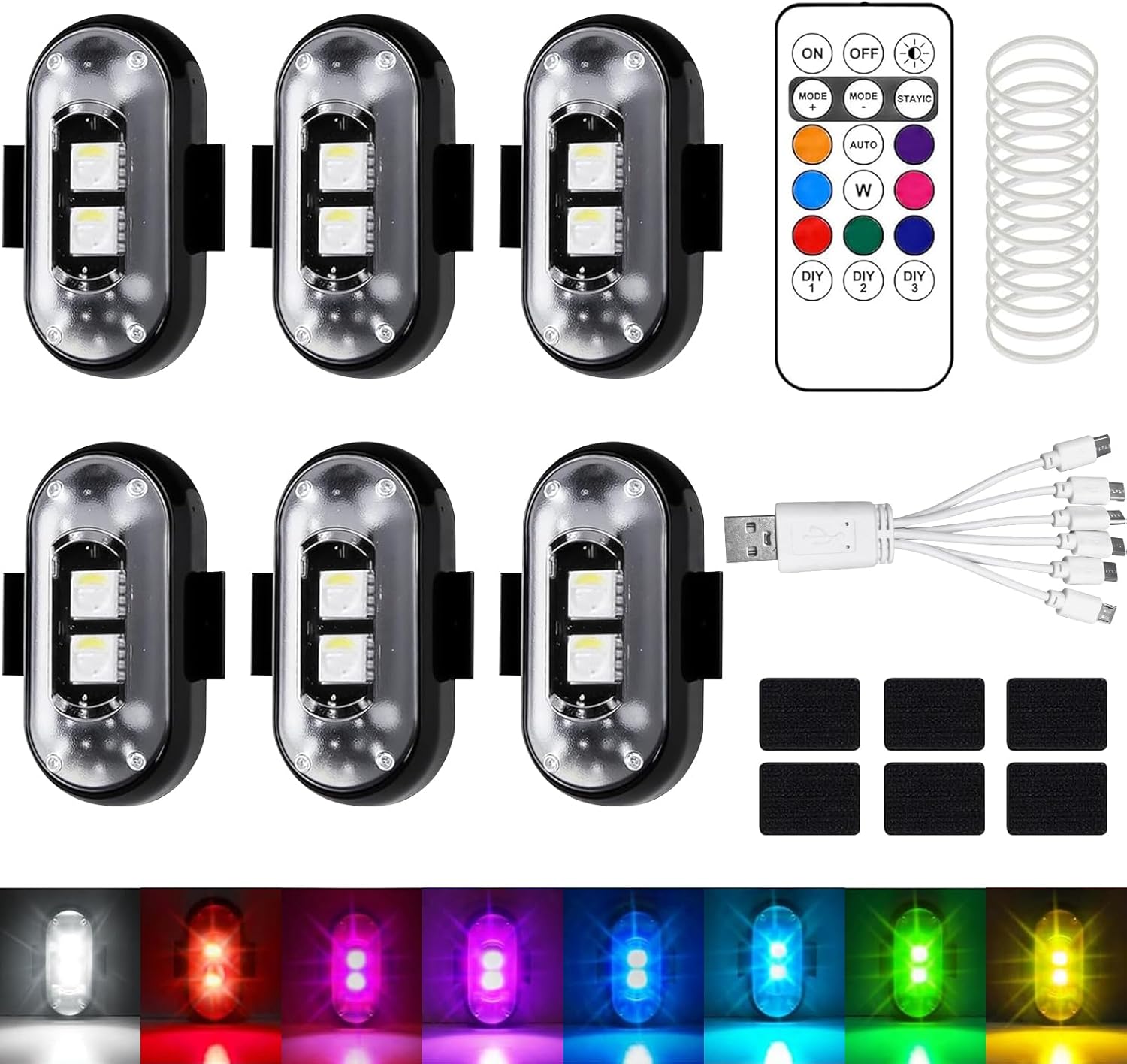 Trotinette Electrique Accessoire Feu Arrière Vélo Avec Clignotants - USB Rechargeable, Télécommande, étanche IPX6 - Pour Vélo, Trottinette, Casque Accessoire Vélo électrique