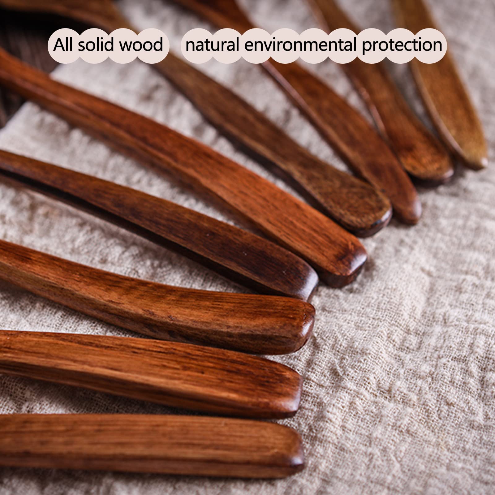 Set 5 Cucchiai Legno Stile Giapponese - 22.5cm Per Cucina E Tavola - Foto 7