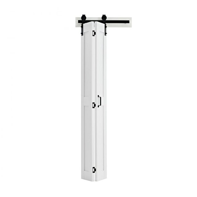 Porte coulissante à deux vantaux MDF 609 x 2134 mm blanche