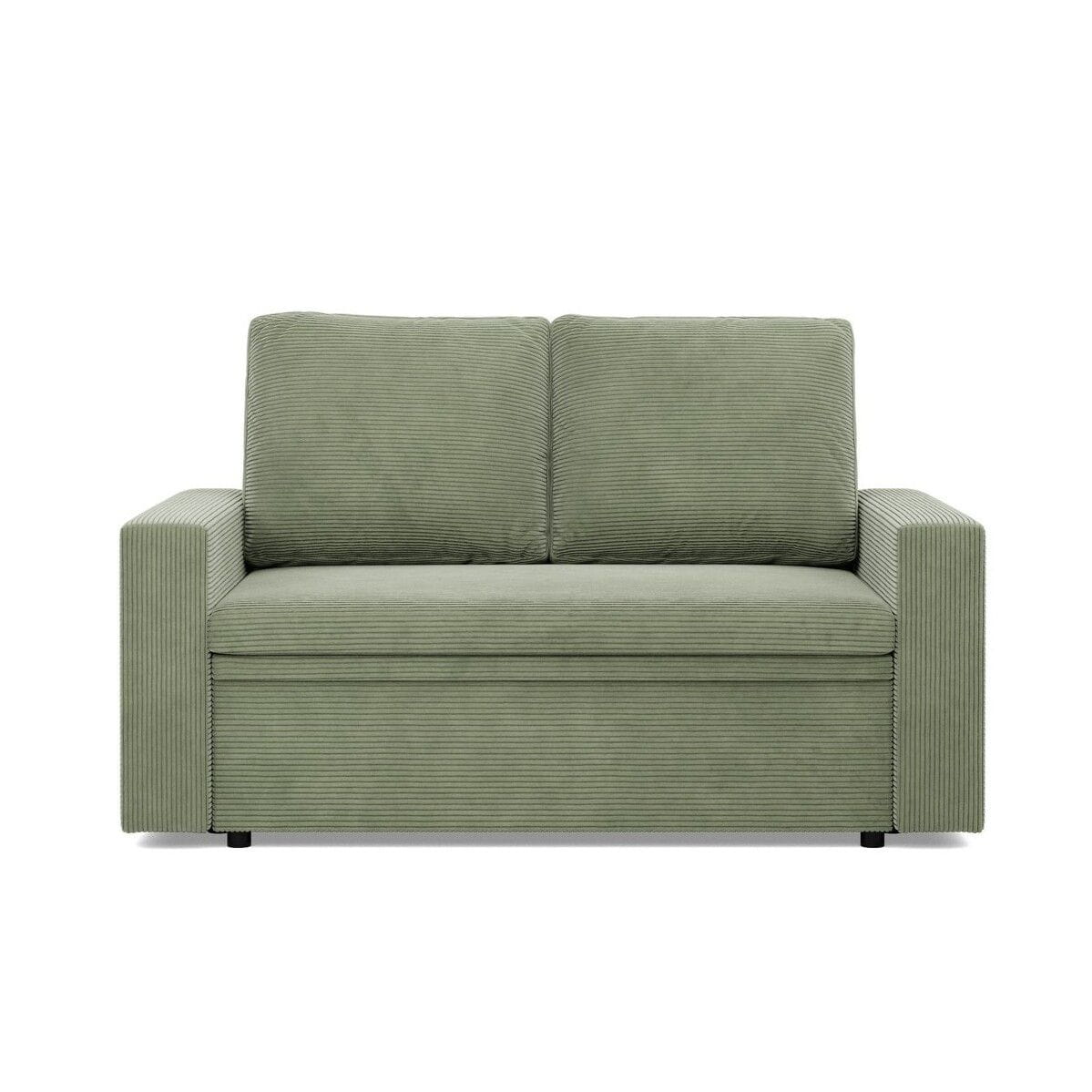 Sofa dwuosobowa, BLOM, sztruks, 148x87x90 cm, oliwkowy | TYLETEGOTU
