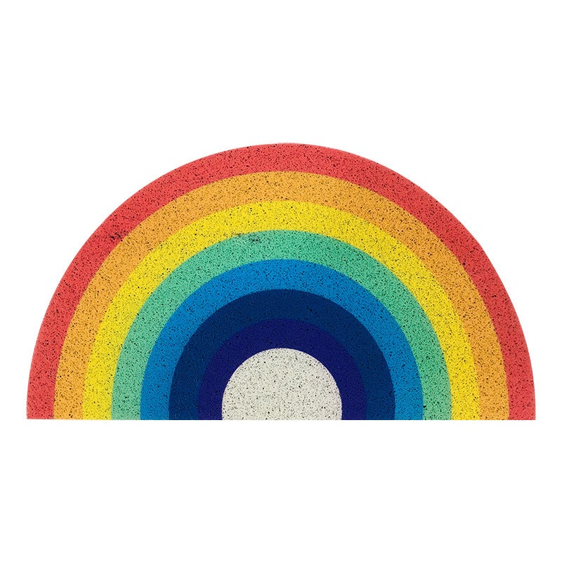 Kolorowa, paskowana, półokrągła mata łazienkowa z mikrofibry, antypoślizgowa i chłonna, do wanny, prysznica, łazienki, kuchni, przedpokoju,