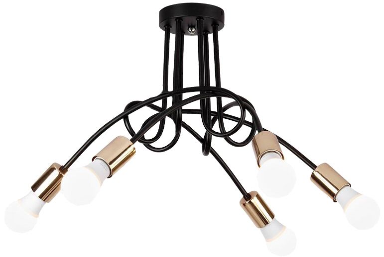 Lampa Sufitowa Wisząca Toolight App518-5C Paradise Czarny Złoty