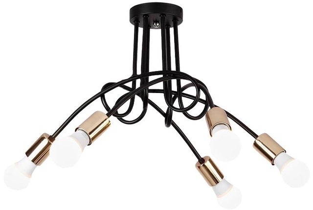 Lampa Sufitowa Wisząca Toolight App518-5C Paradise Czarny Złoty