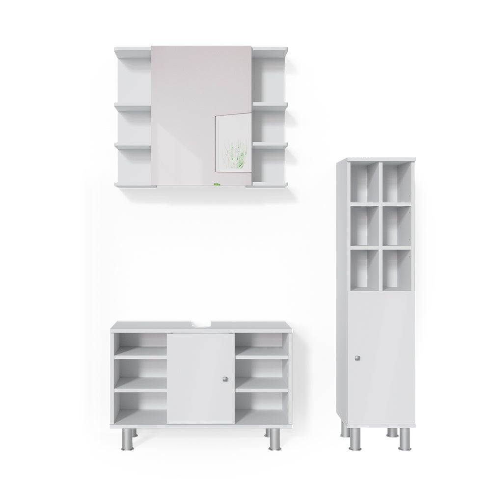 Vicco Zestaw mebli łazienkowych Fynn, Biały, 3 części