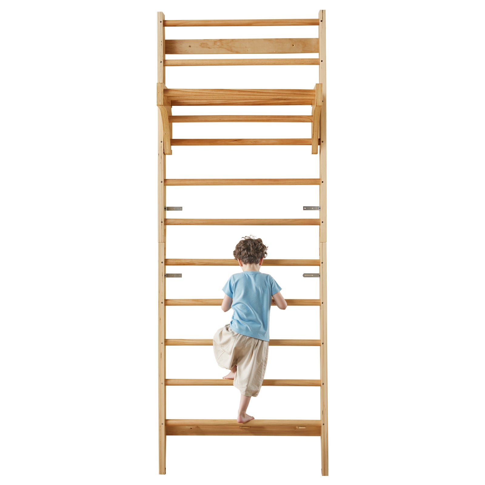 Échelle Suédoise GYMAX 195x80x48cm En Bois Massif - 10 Barres Fixes, Charge 100kg, Espalier Mural Avec Barre De Traction Amovible Pour Gymnastique échelle Gymnastique Maison Échelle Suédoise GYMAX 195x80x48cm En Bois Massif - 10 Barres Fixes, Charge 100kg, Espalier Mural Avec Barre De Traction Amovible Pour Gymnastique échelle Gymnastique Maison