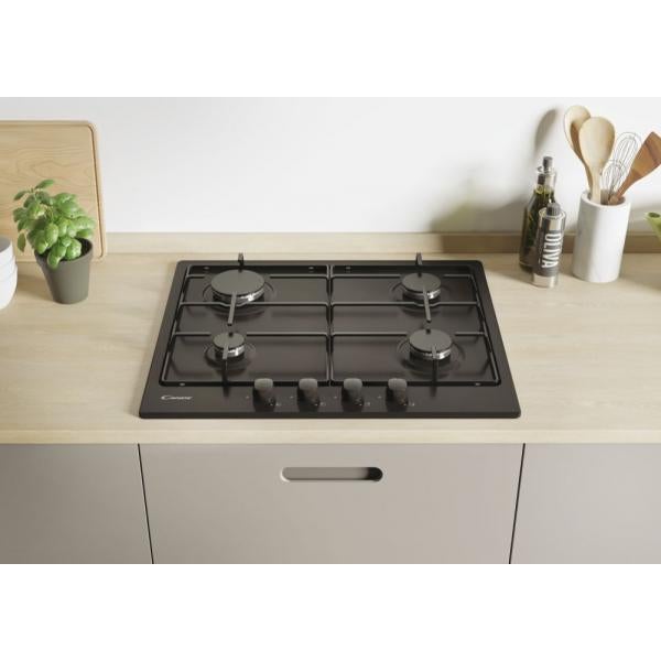 Candy Idea CHW6BRBB Plaque de cuisson à gaz encastrable 4 feux Noir - 7