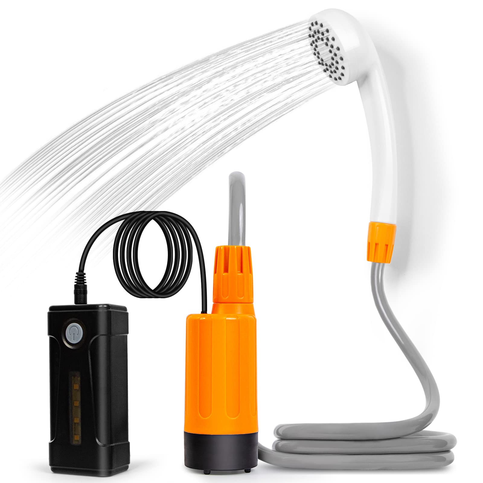 Pommeau De Douche Portable électrique Pour Camping - Batterie 2200mAh - Rechargeable USB