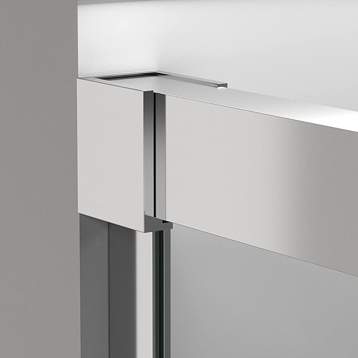 Parete doccia scorrevole rettangolare | Anteriore 160 - Laterale 90 cm | Box doccia | Vetro 6mm Anticalcare 195cm Altezza | Cromo Trasparente - 4