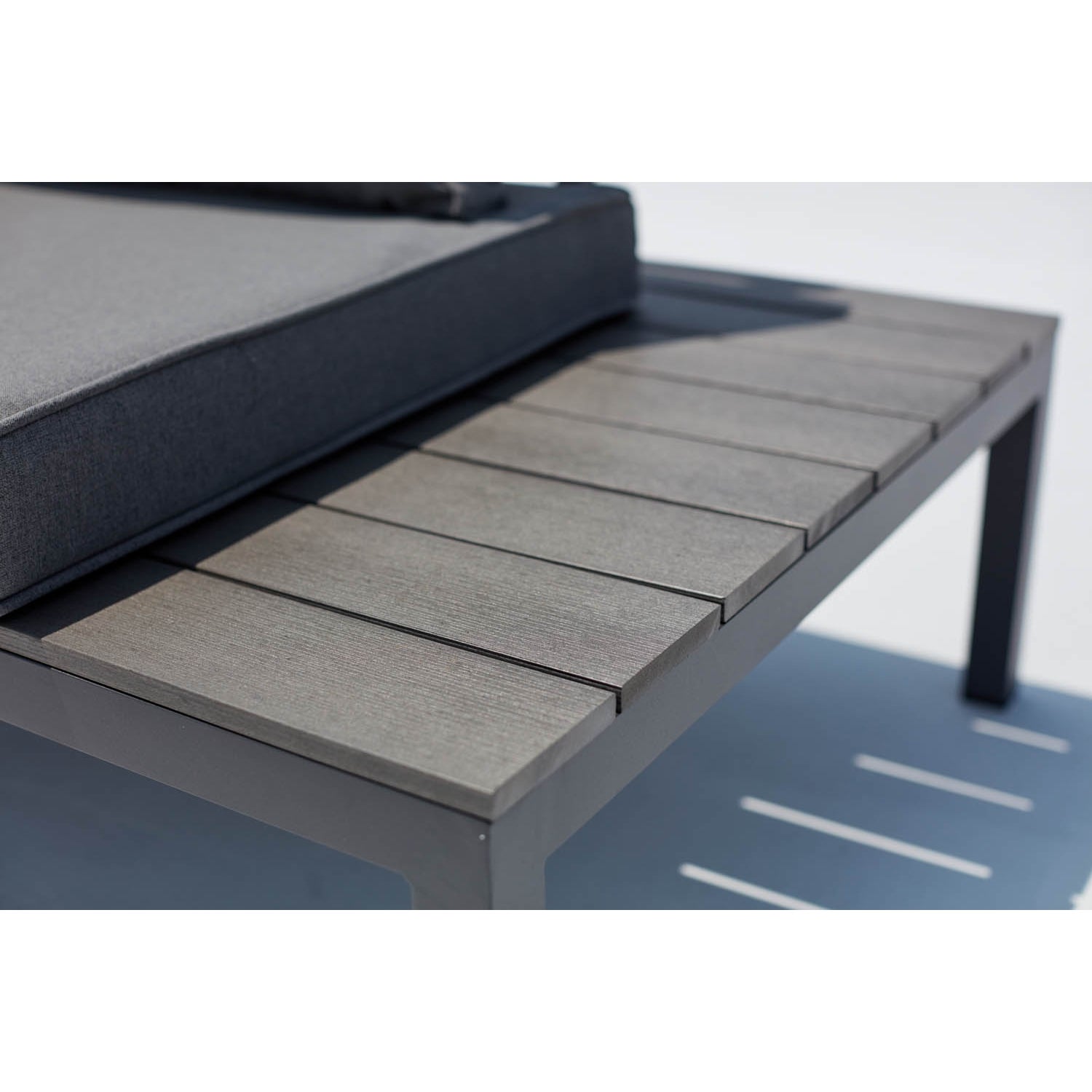 Salon de jardin encastrable en Aluminium Gris 5 personnes - 5