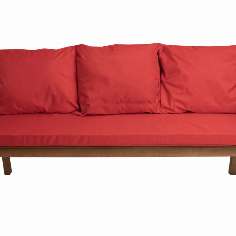 Poduszka ogrodowa na ławkę 150x50x7cm/3x50x56cm Poduszka na ławkę Czerwona poduszka na meble ogrodowe Wygodne poduszki na sofę 3 osobową balkon