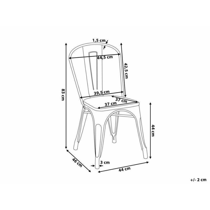 Kosmi - Lot de 4 chaises en métal Noir Mat et Assise en Bois Clair - Style Industriel - 7