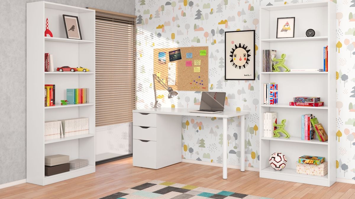 Bibliothèque pour Séjour en melaminé Blanc H. 20 x l. 80 x P. 28 cm - 3