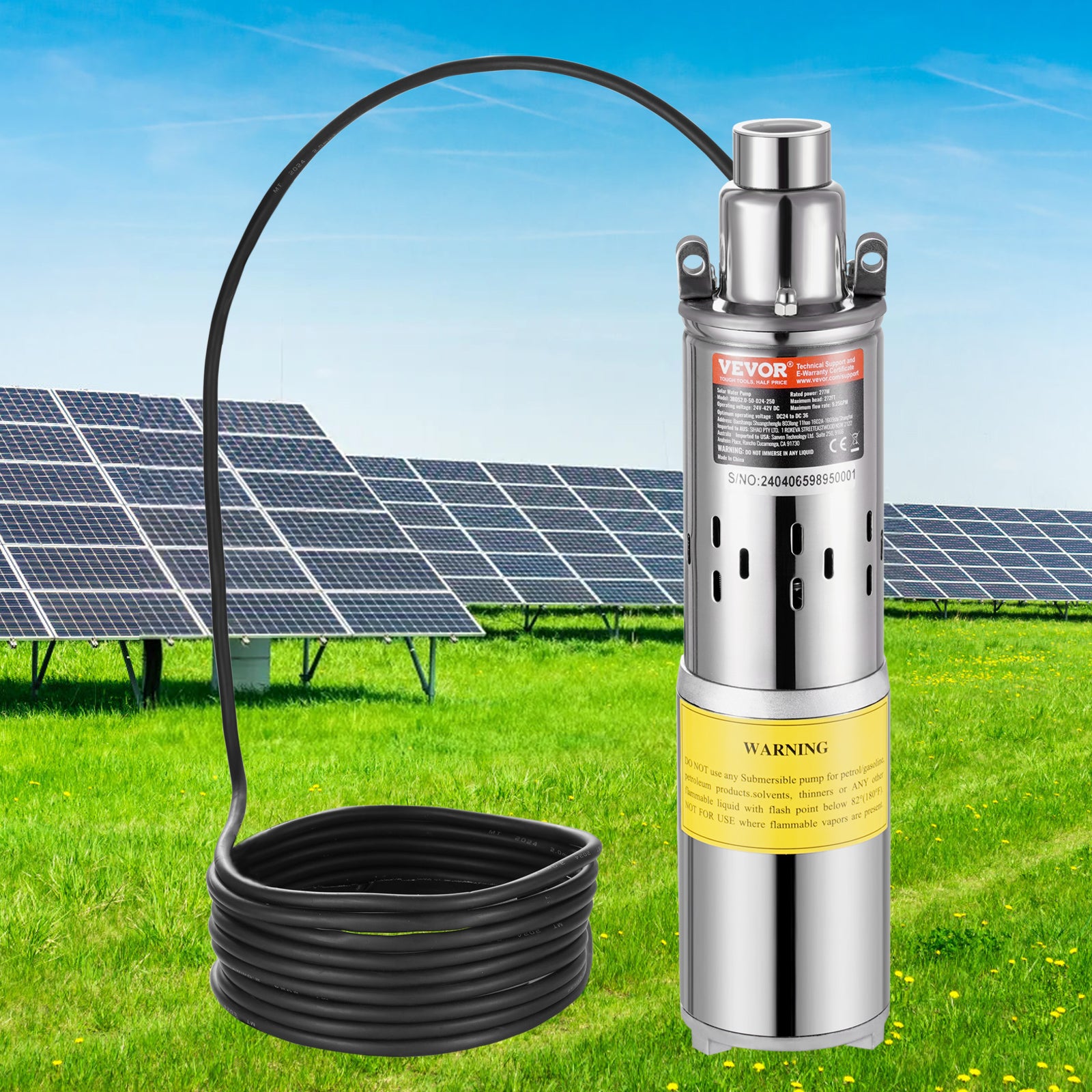 Pompe à Eau Submersible pour Puits Profond 24 V, Pompe à Courant