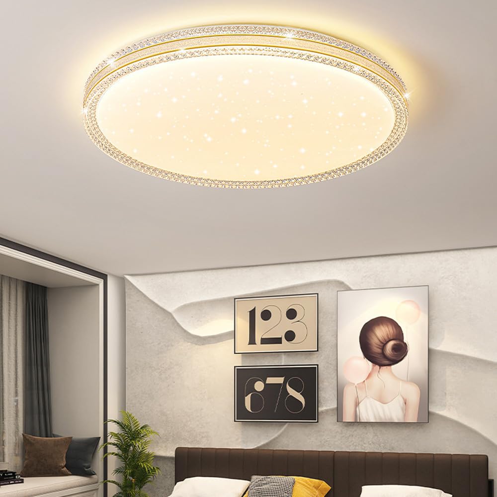 Lustre LED à 6 Têtes Avec Télécommande, Plafonnier LED à