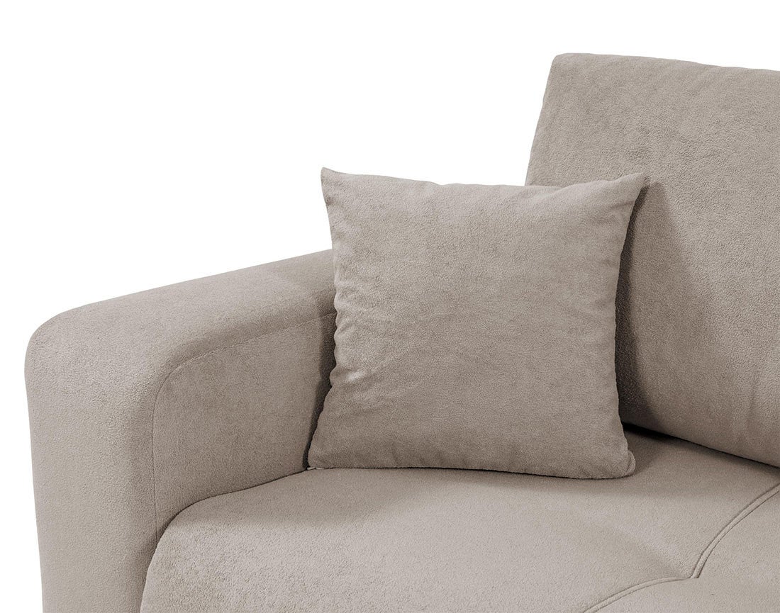 Canapé d'angle réversible convertible 4 places en tissu taupe - NICOLE - Best Mobilier - 7