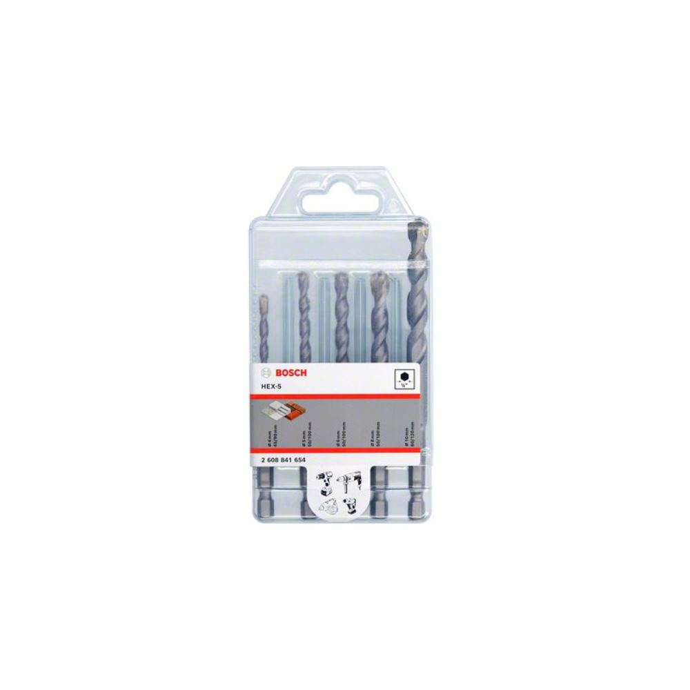 Akcesoria Bosch HEX-5 2608841654 Zestaw wierteł spiralnych do betonu 4 mm, 5 mm, 6 mm, 8 mm, 10 mm 5 szt.