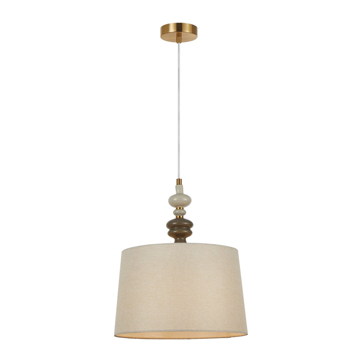 Lampa wisząca Moren brąz antyczny-morelowy 1xE27x60W styl klasyczny wym: 150 x 34 x 34 cm tkanina Italux