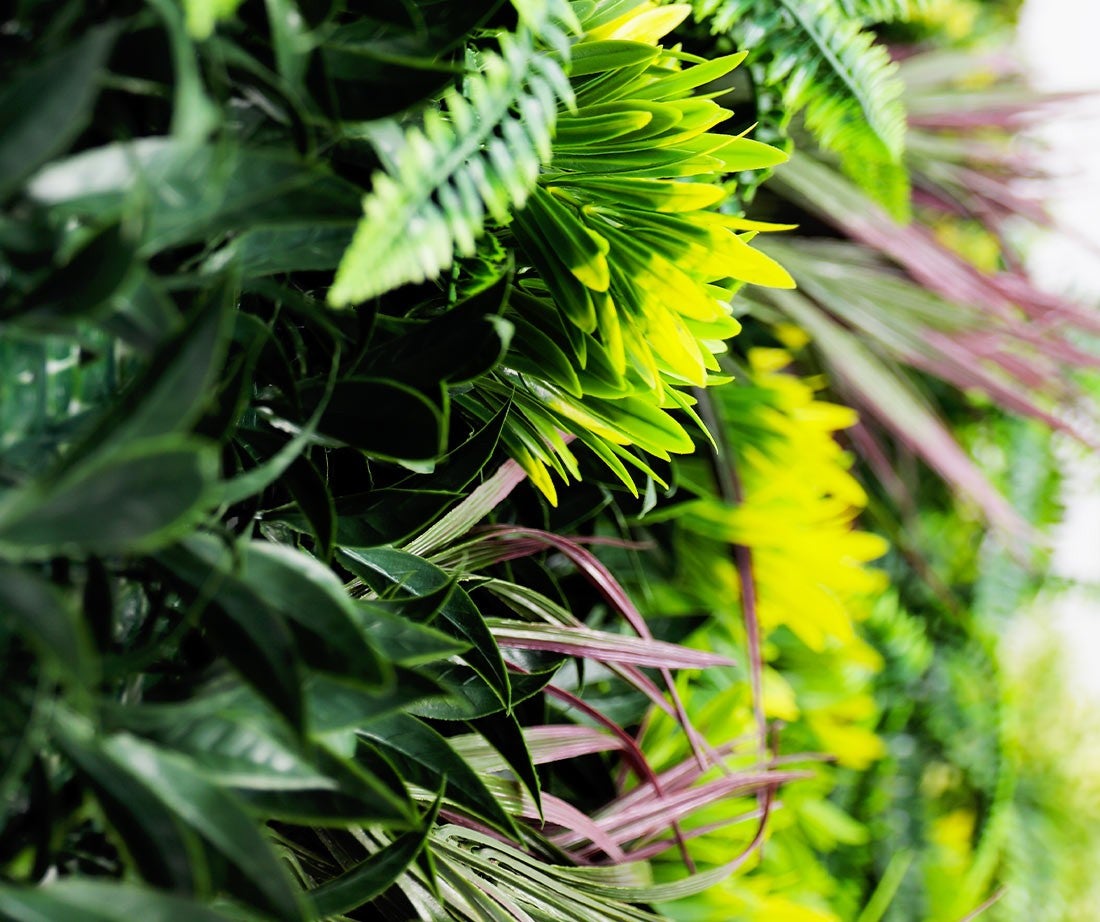 Mur végétal artificiel Tropic 1 m² – feuillage exotique vert et jaune intérieur extérieur - 3