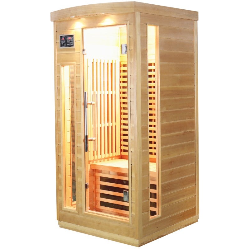 SNÖ Sauna infrarouge 1 place 1500W panneaux carbone Hemlock avec chromothérapie - 6