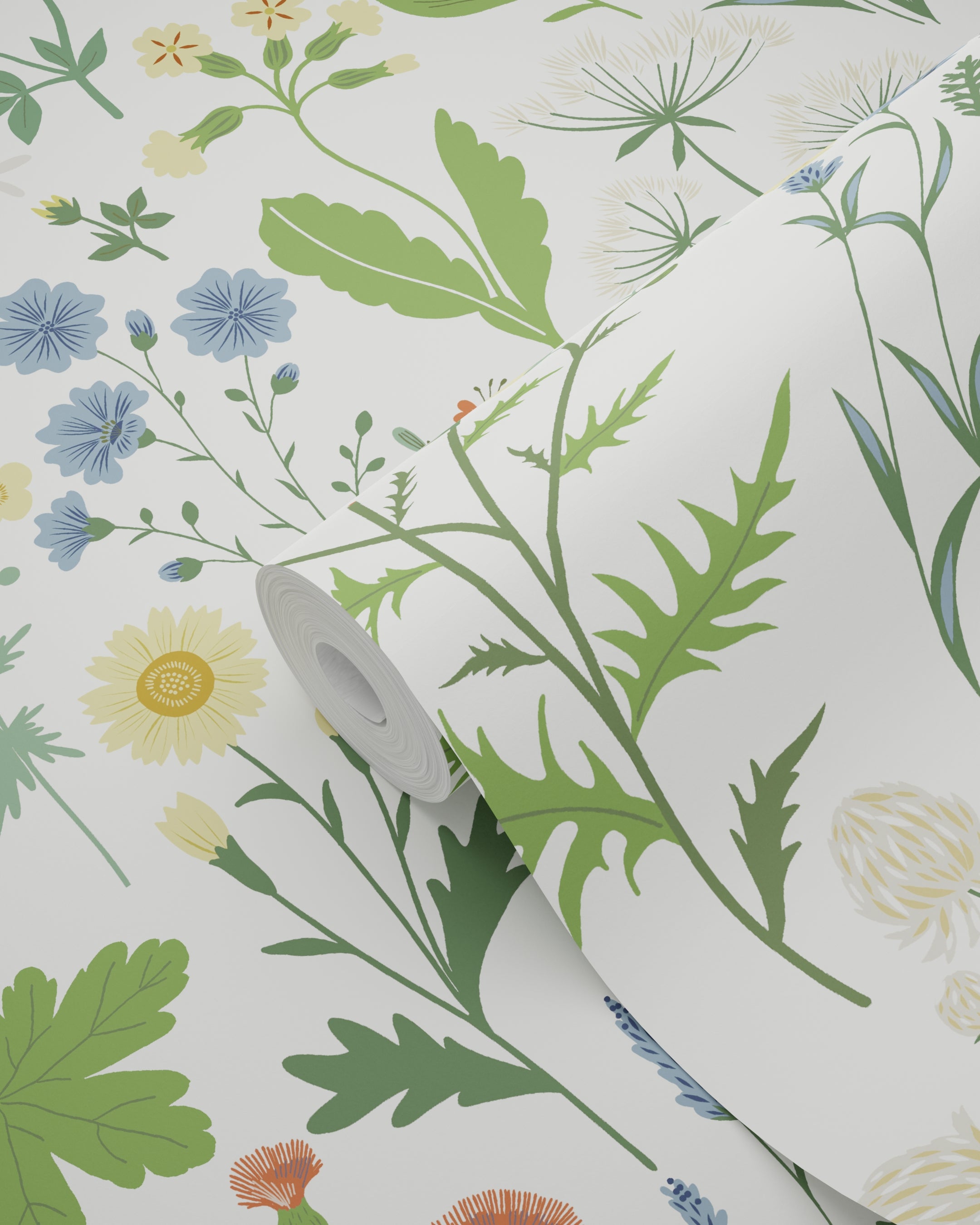 Papier peint fleurs des champs multicolore sur blanc - 53 cm x 10.05 m - ESTAhome - 9