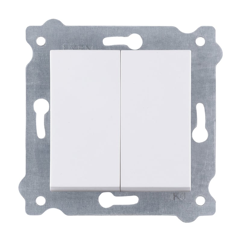 Włącznik podwójny Biały EXEN