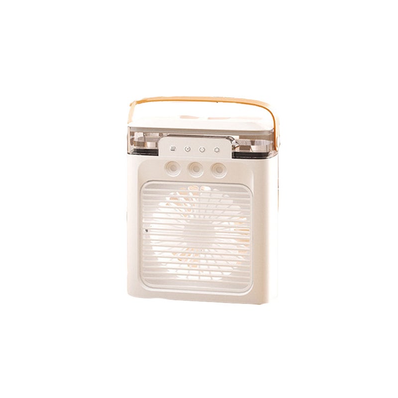 Przenośny klimatyzator, mały chłodzący nawiewnik ewaporacyjny, chłodziarka mgiełkowa, wentylator mgiełkowy z możliwością ładowania (biały)