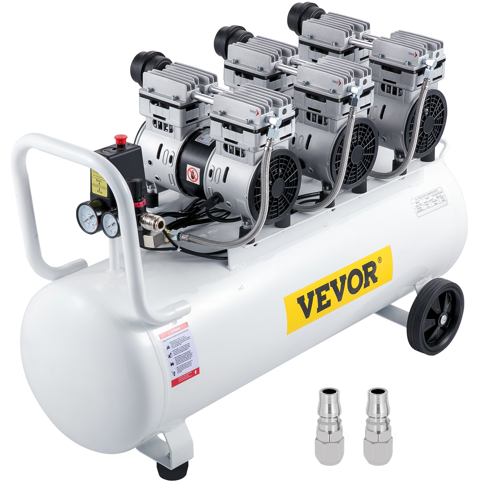 Compresseur d'Air Sans Huile Silencieux VEVOR 2200W 80L avec Double — free download