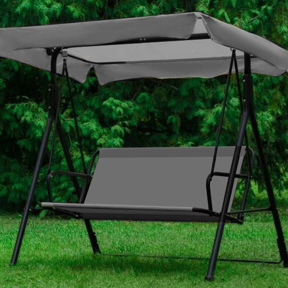 Housse de rechange pour balancelle de jardin 2/3 places, tissu Oxford 600D imperméable, idéale pour les terrasses de jardin -115x50x50cm-Gris - 5