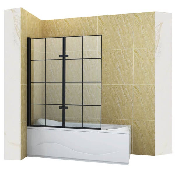 SILLA Parawan nawannowy HAMILTON 2-skrzydłowy 120x150 cm Ruchomy Czarny