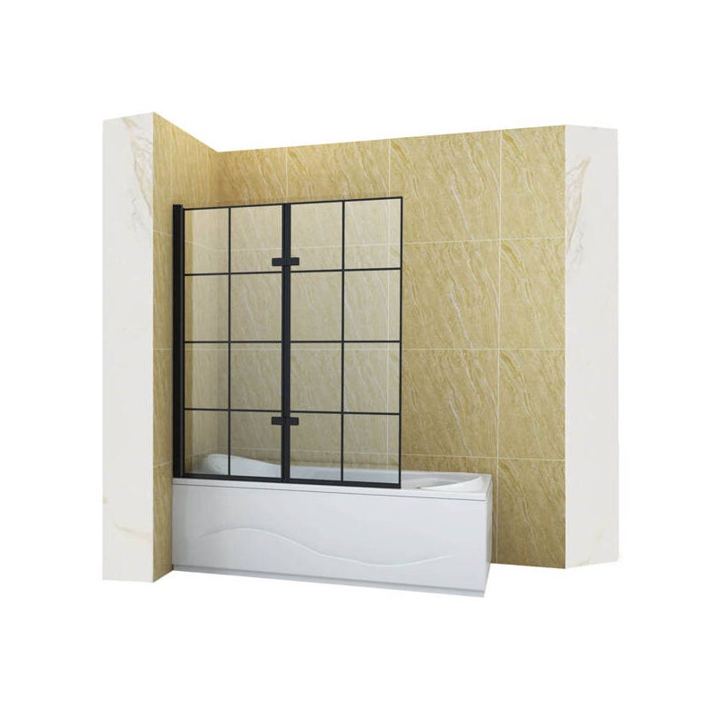 SILLA Parawan nawannowy HAMILTON 2-skrzydłowy 120x150 cm Ruchomy Czarny