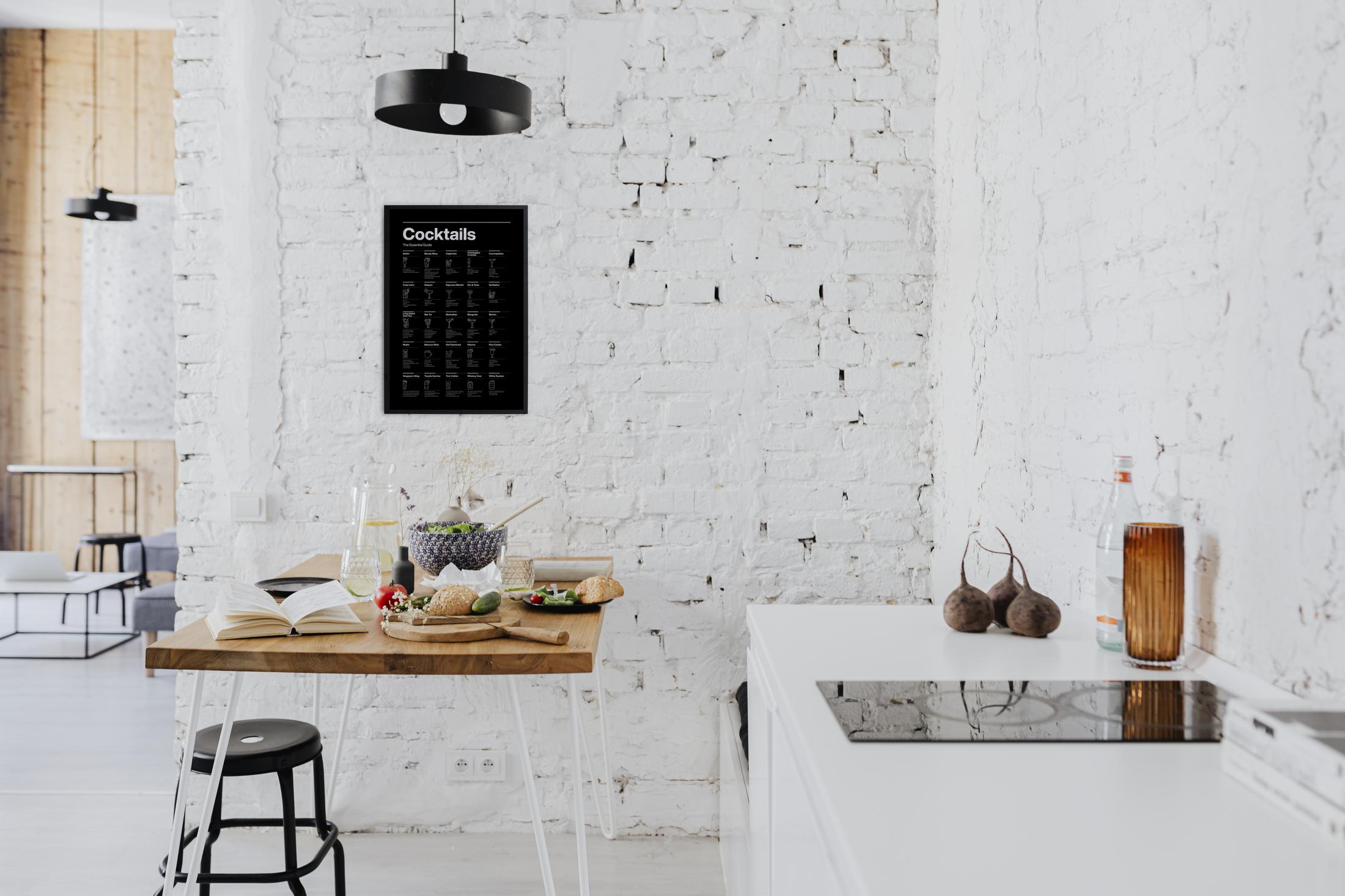 Cadre avec cadre noir 40x30 Bar à cocktails - 2