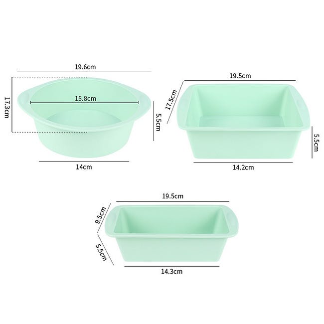 Confezione da 3 stampi cilindrici in silicone da 2 pollici e 6 cavità Confezione da 3 stampi cilindrici in silicone da 2 pollici e 6 cavità