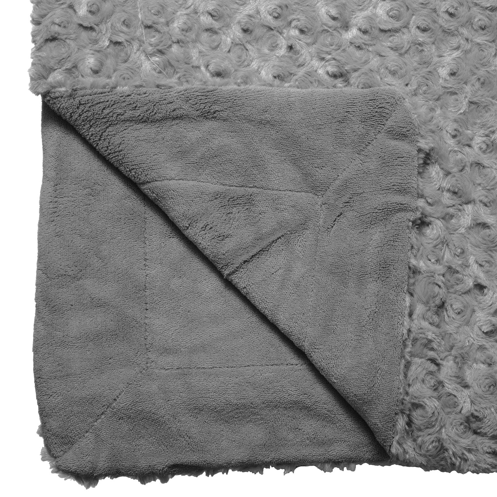 Plaid fausse fourrure bouclée - gris ardoise 120x160 cm - Atmosphera créateur d'intérieur - 5