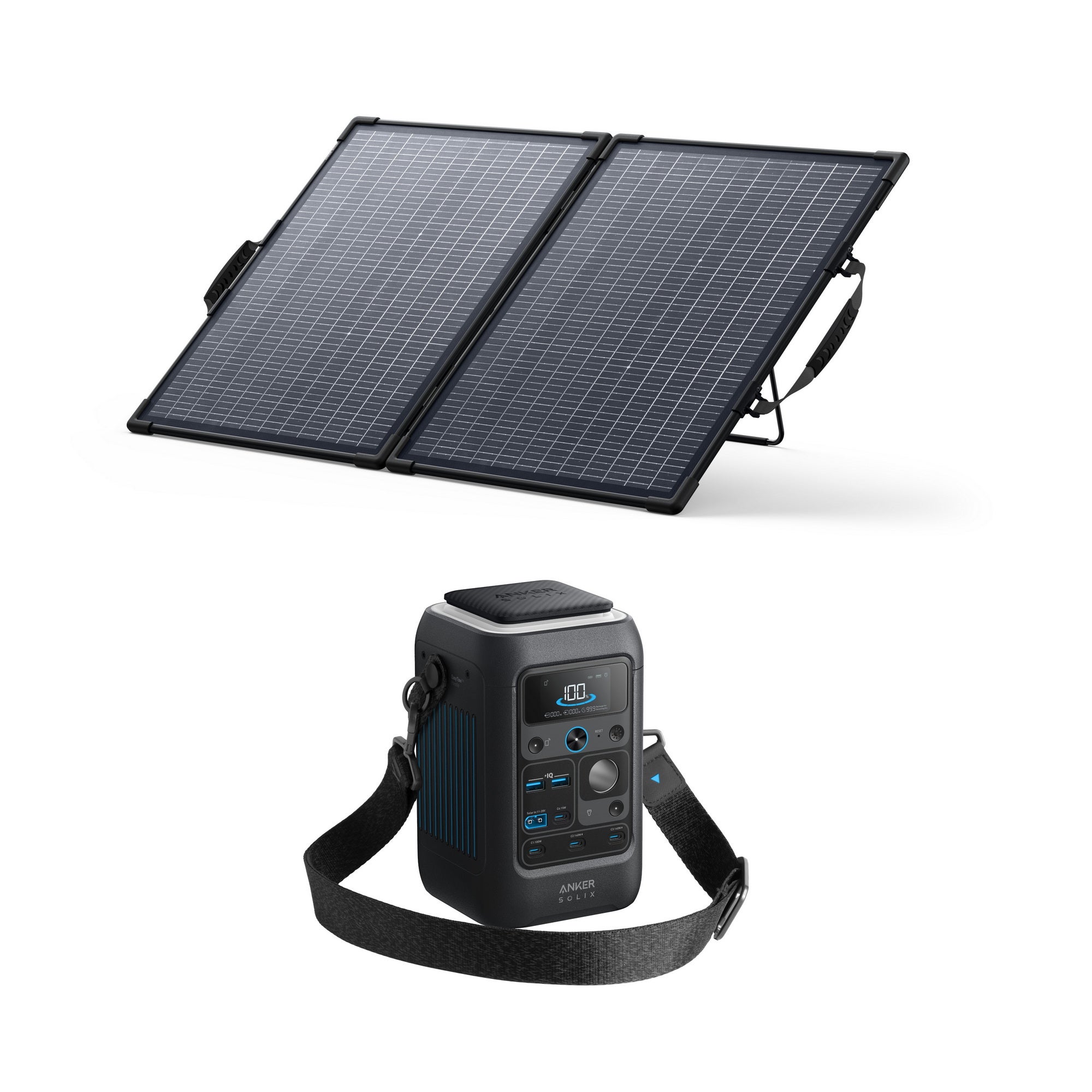 Zestaw Anker SOLIX C300X DC z bifacjalny panelem solarnym 100W – Wyjście DC 300W