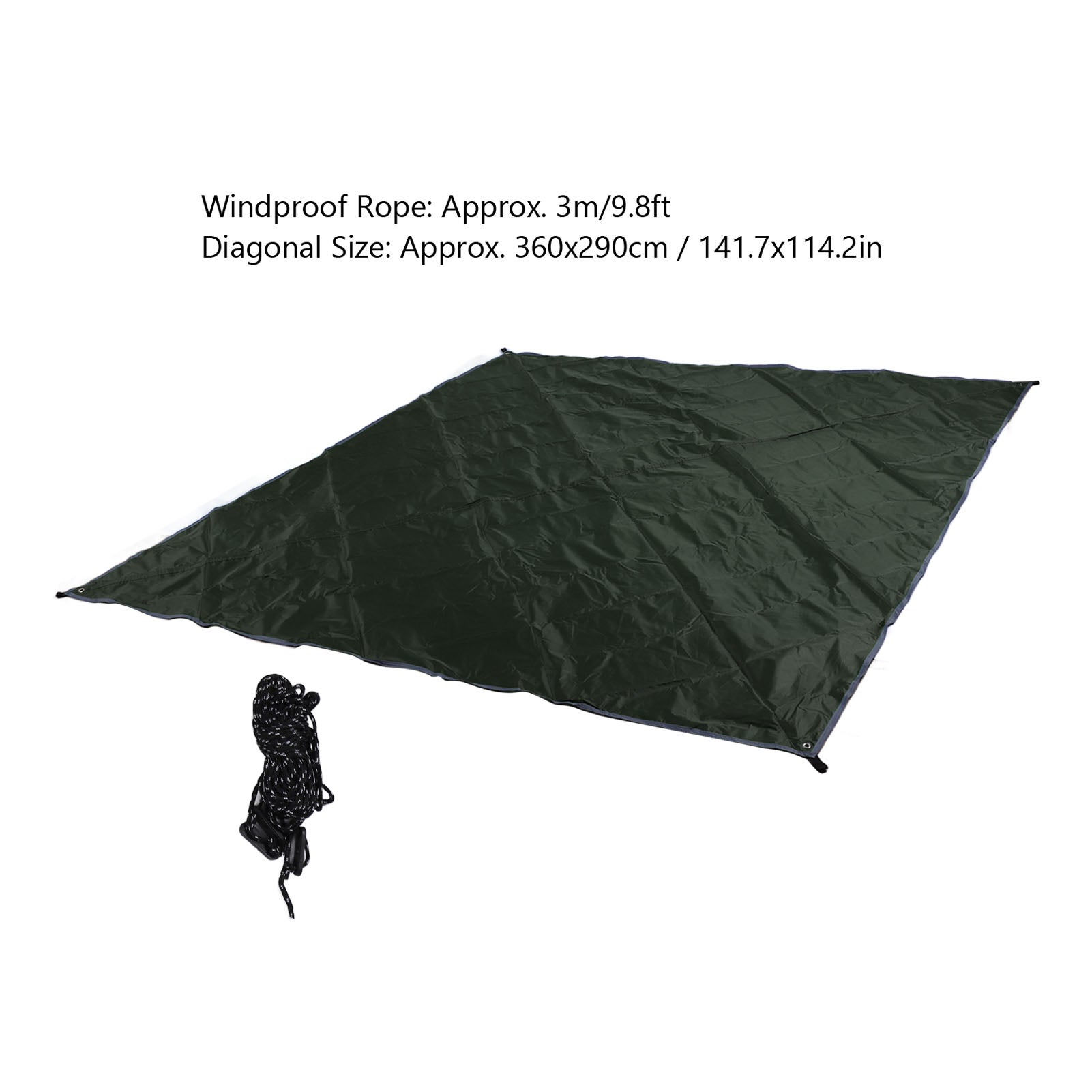 Voile d'ombrage - Gray - 350x280cm - Bâche étanche - Protection UV