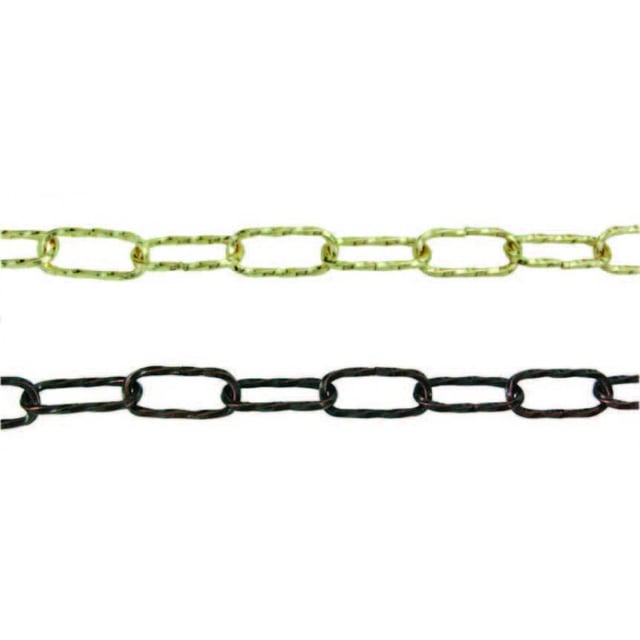 Catena ritorta per lampadari - ø mm.3,5x45x20 in ferro ottonato