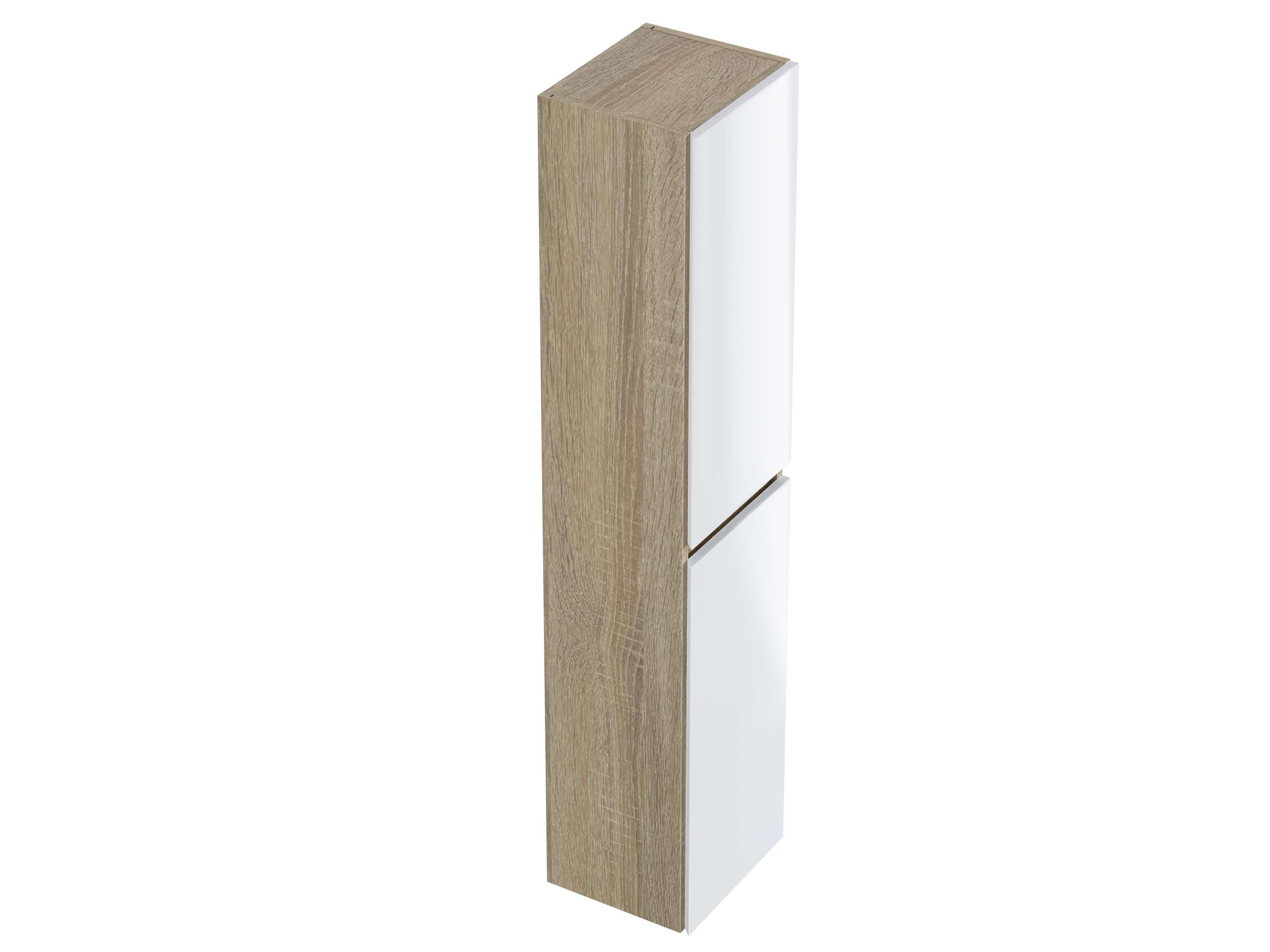 Colonne de salle de bain NELI 2 portes 140x30x27 cm chêne et blanc T-BATH - 9