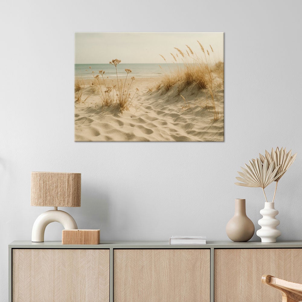 Obraz canvas do salonu sypialni, Plaża Morze Wydmy Shabby Chic 60x40 - 2